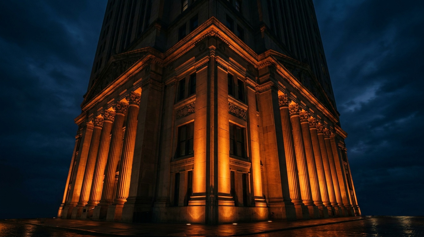 The architecture of capital. Cinematic editorial.